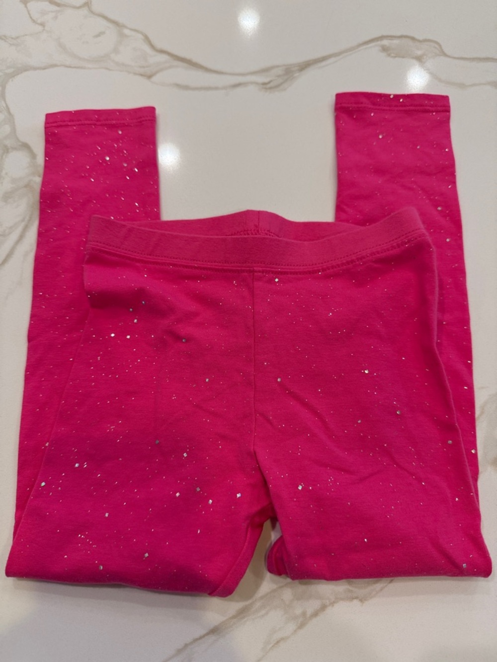Cat & Jack Bright Pink Leggings with Silver Glitter